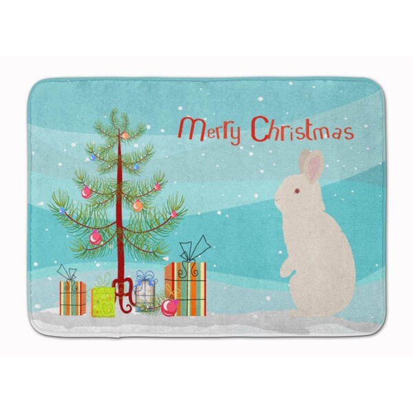 Carolines Treasures New Zealand White Rabbit Christmas Machine Washable Memory Foam Mat BB9332RUG - main